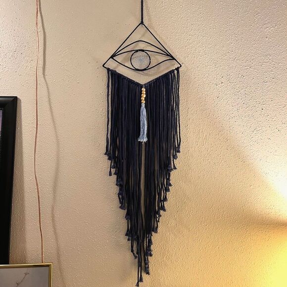 Macrame Evil Eye Hanging Wall Art - Picture 1 of 2